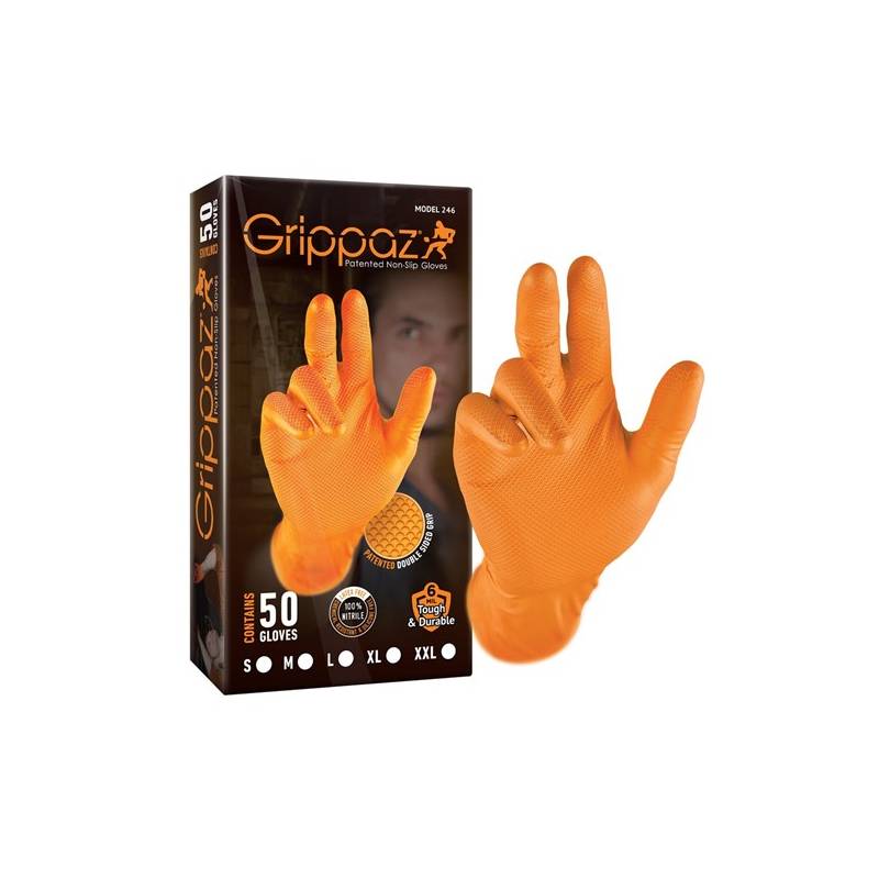 Rukavice GRIPPAZ 240mm 50ks oranžové